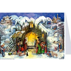 Adventsdeko & Kalender-Adventskalender-Karte "Heilige Familie"