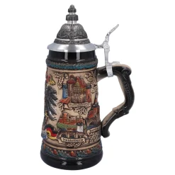 Bierkrüge|Deutschland Motive-Bierkrug mit Zinndeckel 