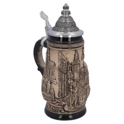 Bierkrüge|Rothenburg Motive-Bierkrug mit Zinndeckel 