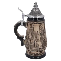 Bierkrüge|Rothenburg Motive-Bierkrug mit Zinndeckel 