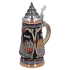 Bierkrüge|Rothenburg Motive-Bierkrug mit Zinndeckel "Rothenburg mit Ritter", 0,25 l