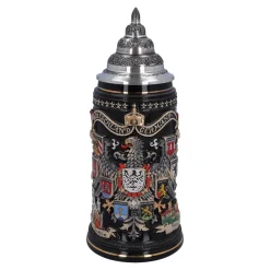 Bierkrüge|Rothenburg Motive-Bierkrug mit Zinndeckel "Stadtwappen", gold, 0,75l