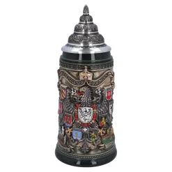Bierkrüge|Rothenburg Motive-Bierkrug mit Zinndeckel "Stadtwappen", braun, 0,75l