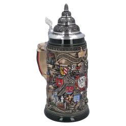 Bierkrüge|Rothenburg Motive-Bierkrug mit Zinndeckel 