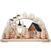 RATAGS Holzdesign Schwibbogen Weihnachten-3-D Schwibbogen "Holzfällerhaus", 115V mit USB A-Anschluss