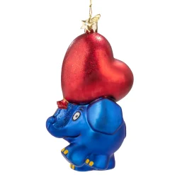 Poesie in Glas Die Maus|Weihnachtskugeln Aus Glas-Der Elefant mit Herzluftballon