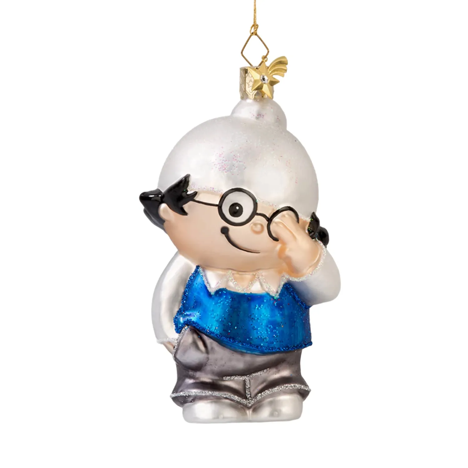 Poesie in Glas Mainzelmännchen|Weihnachtskugeln Aus Glas-Det "Mit dem Zweiten sieht man besser"