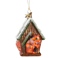 Poesie in Glas Weihnachtskugeln Aus Glas-Eichhörnchen im Vogelhaus