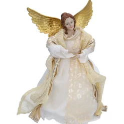 Standfiguren-Engel, beige/goldfarben, Standfigur