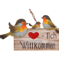 Hängedeko|Wohndeko-Familie Rotkehlchen