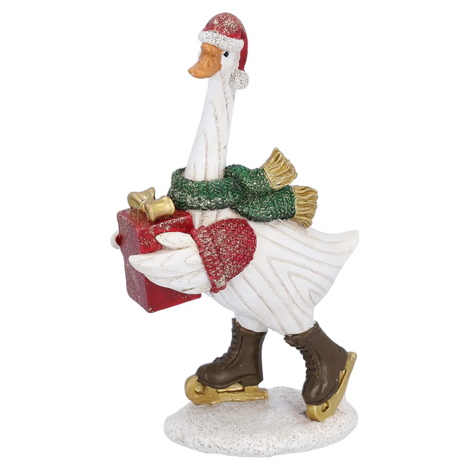 Standfiguren-Gans auf Schlittschuhen