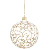 Weihnachtskugeln Aus Glas|Weihnachtskugeln-Glaskugel klar mit Goldschnörkeln, 6 cm