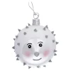 Ausgefallene Weihnachtskugeln|Weihnachtskugeln Aus Glas-Glaskugel silber mit Igel, 6 cm