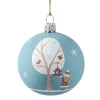 Weihnachtskugeln Aus Glas|Weihnachtskugeln-Glaskugel türkis matt "Vogelfütterung", 7 cm