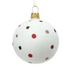 Weihnachtskugeln Aus Glas|Weihnachtskugeln-Glaskugel weiß matt mit Glitzerpunkten, 10 cm