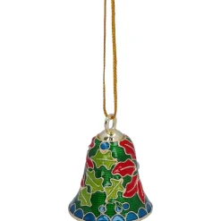 Baumschmuck Aus Metall-Glocke mit Blüte, Metall-Baumbehang