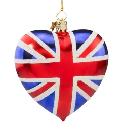 Poesie in Glas Weihnachtskugeln Aus Glas-Herz Flagge Großbritannien