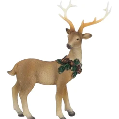 Standfiguren-Hirsch mit Blätterkranz