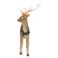 Standfiguren-Hirsch mit Blätterkranz