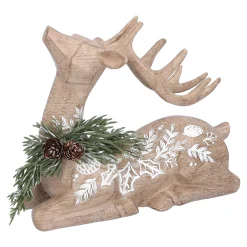 Standfiguren-Hirsch mit Waldmuster sitzend