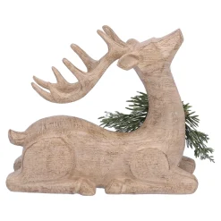 Standfiguren-Hirsch mit Waldmuster sitzend