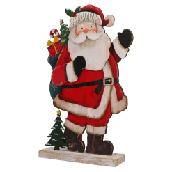 Standfiguren-Holzaufsteller "Wandernder Weihnachtsmann"