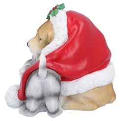 Standfiguren-Hund und Katze unter Mütze