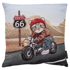 Sandner Außergewöhnliche Weihnachtsdeko|Wohndeko-Kissenhülle "Motorradfahrer"