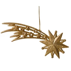 Baumschmuck Aus Kunststoff-Komet mit Glimmer, gold