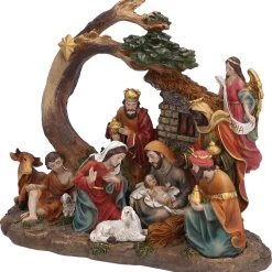Krippen Und Krippenfiguren-Krippenszene "Heilige Familie unter Baum"