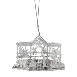 Baumschmuck Aus Messing|Krippen Und Krippenfiguren-Krippenszene, silberfarben
