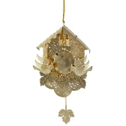 Baumschmuck Aus Messing-Kuckucksuhr, goldfarben