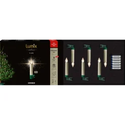 Krinner Lichterketten-Lumix Superlight Flame 6 Mini Kerzen Erweiterungsset in Cashmere