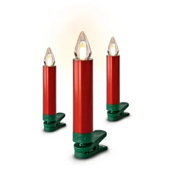 Krinner Lichterketten-Lumix Superlight Flame Mini 12 Kerzen Basis Set in Rot