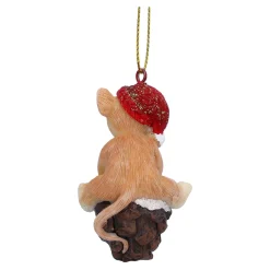 Baumschmuck Aus Kunstharz-Maus auf Zapfen, Kunstharz-Baumbehang