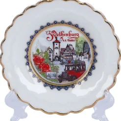 Rothenburg Motive|Tischdeko-Mini-Tellerchen "Rothenburg Rosen" 8,0 cm