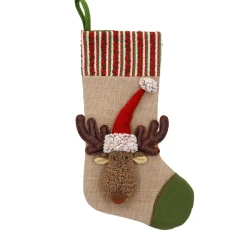Hängedeko-Nikolausstrumpf Rentier mit Mütze