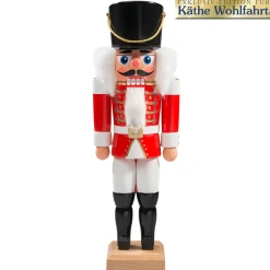 HODREWA Nostalgische Weihnachtsdeko|Nussknacker Figuren-Nussknacker "Husar", rot, 28,5 cm