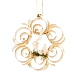 Christbaumschmuck Holz-Ornament mit Heiliger Familie