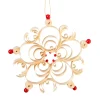 Christbaumschmuck Holz-Ornament mit roten Perlen