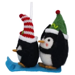 Baumschmuck Aus Filz-Pinguine auf Schlitten aus Filz