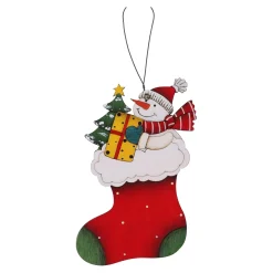 Hängedeko-Schneemann im Strumpf