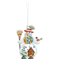 Käthes Original Baumschmuck Aus Zinn-Schneemann mit Bayerhut, Zinn-Baumbehang