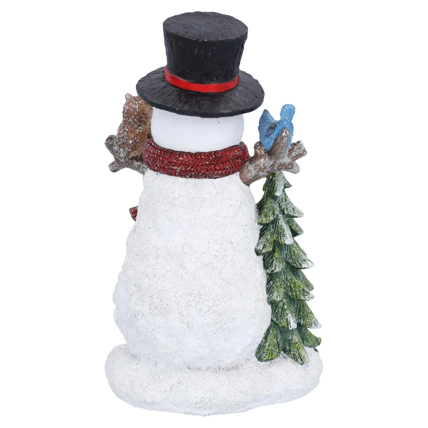 Standfiguren-Schneemann mit Eule und Eichhörnchen, LED