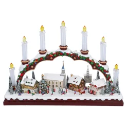 Weihnachtsdeko Holz|Schwibbogen Weihnachten-Schwibbogen "Weihnachtlicher Marktplatz"