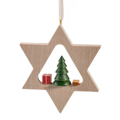Käthes Original Christbaumschmuck Holz-Stern mit Bäumchen