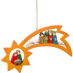 Käthes Original Christbaumschmuck Holz-Sternschnuppe, Holz-Baumbehang