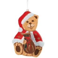 Käthes Original Christbaumschmuck Holz-Teddy mit Geschenkesack