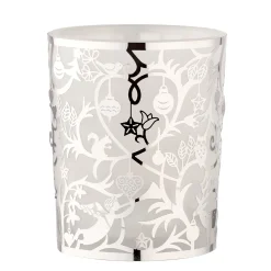 Kerzen & Teelichthalter-Teelichtglas "Waldweihnacht", silber