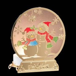 Außergewöhnliche Weihnachtsdeko|Kerzen & Teelichthalter-Teelichthalter "Schneemänner", goldfarben